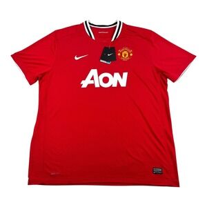 Manchester United Shirt Mens 2XL Red Premier League Soccer Nike Dri Fit AON 2010